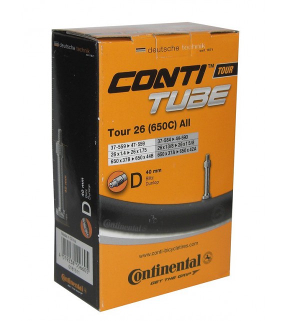 Camara Continental Tour 26x1 1/8-1.75 Valvula Dunlop 40 Mm