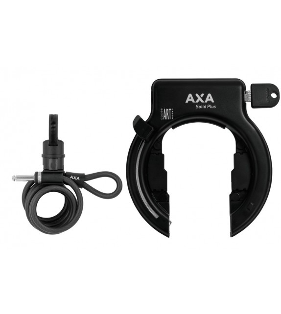 Candado Cuadro Axa Solid Plus Fijacion Cuadro Ancho 58mm +cadena Negro Peso 630 G