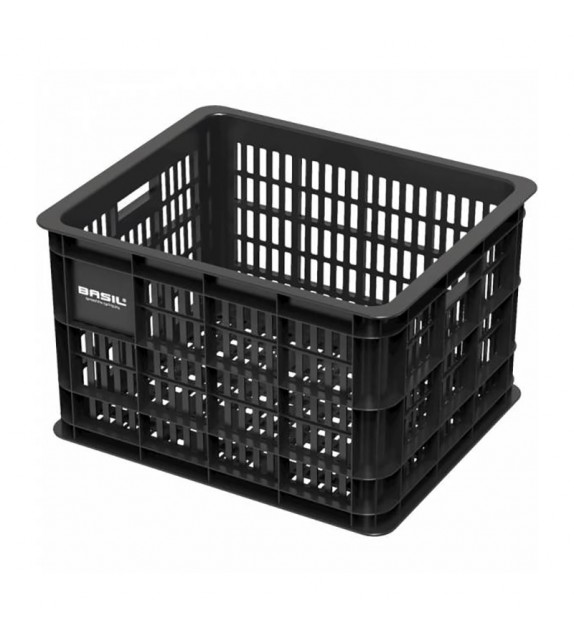 Cesta Basil Crate 33 Litros Plastico Negro (40x33x25 Cm)