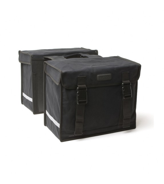 Alforjas New Looxs Canvas Deluxe 46l Impermeable Lienzo Negro Con Reflectantes (39x33x18 Cm)