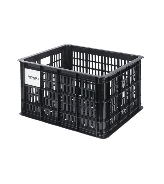 Cesta Basil Crate M Con Placa Mik 29.5l Plastico Negro (34x40x25 Cm)