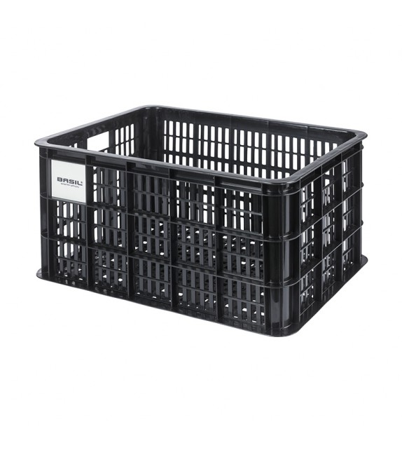 Cesta Basil Crate L Con Placa Mik 40l Plastico Negro (34.5x49x27 Cm)